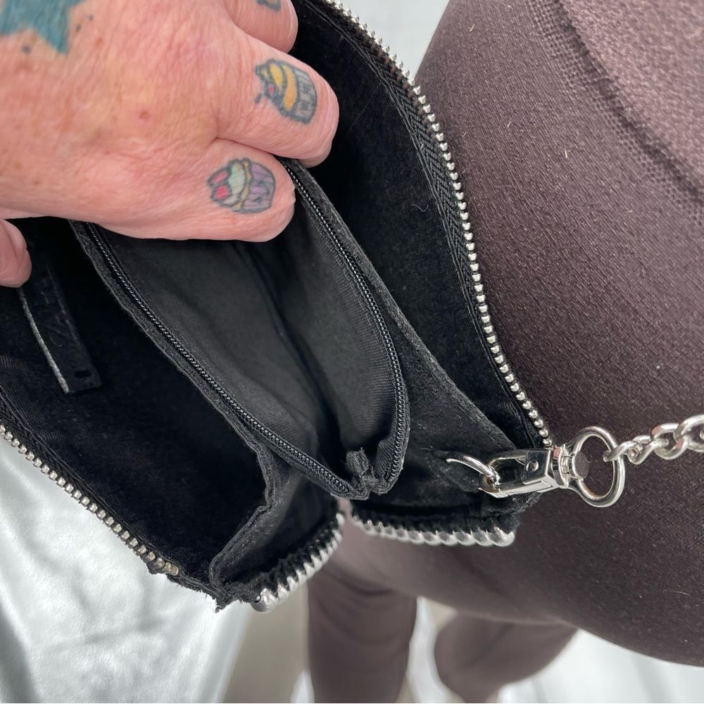ZARA Black Studded Crossbody with Removable Chain GUC - Picture 6 of 9